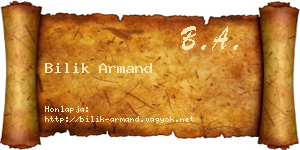 Bilik Armand névjegykártya